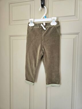 Petit Lem Mini Thread Olive Green Corduroy Pull-On Pants